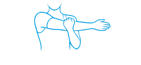 Hand on roller line illustration